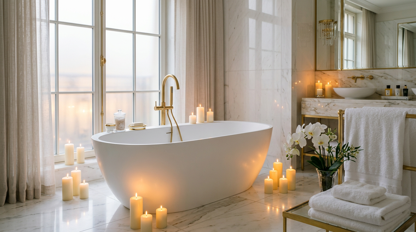 Luxury suite bathroom at UK Hotel Club