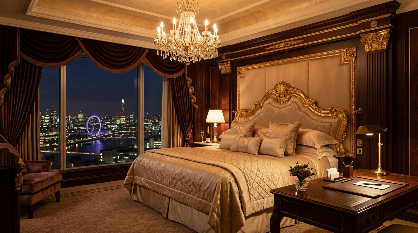 Luxury suite bedroom at UK Hotel Club with city view